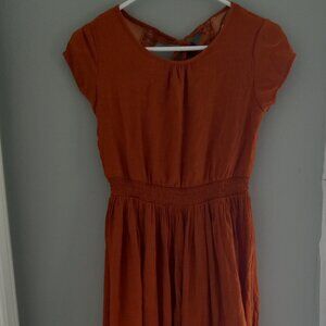 Burnt Orange Elegant Maxi Dress